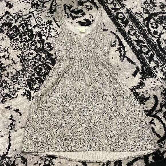 Anthropologie Starry Night black and cream Floral Paisley Print Mini Dress - Picture 8 of 8